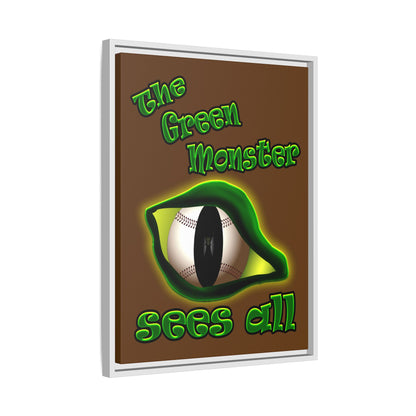 green monster - framed canvas art (brown)