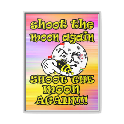 shoot the moon again - framed canvas art (color blur)