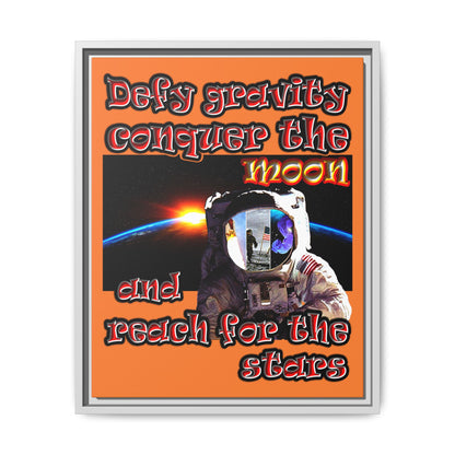 defy conquer reach - framed canvas art (crusta)