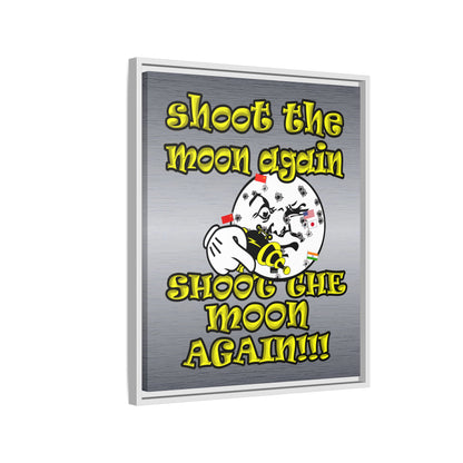 shoot the moon again - framed canvas art (brushed nickel)