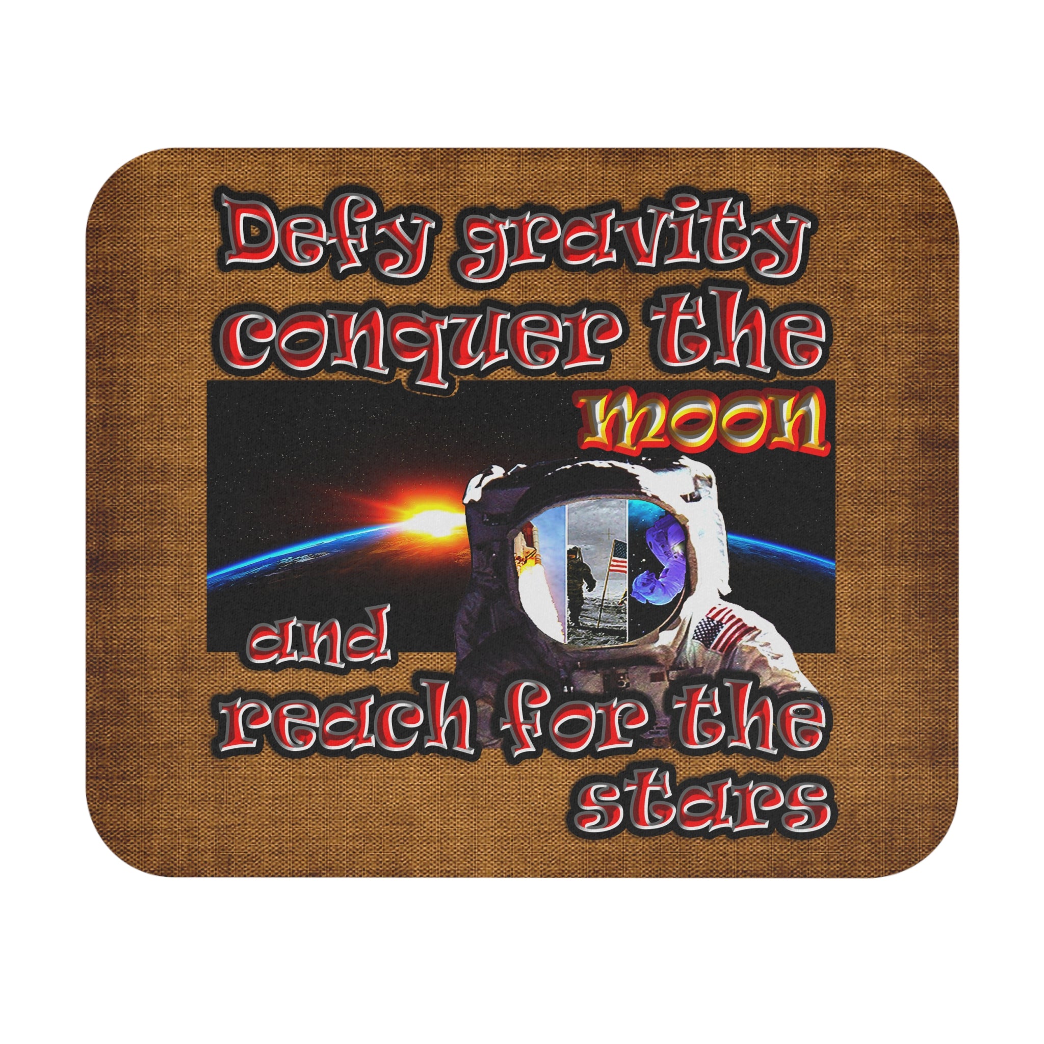 defy conquer reach - Mouse Pad (Rectangle) (brown papyrus)