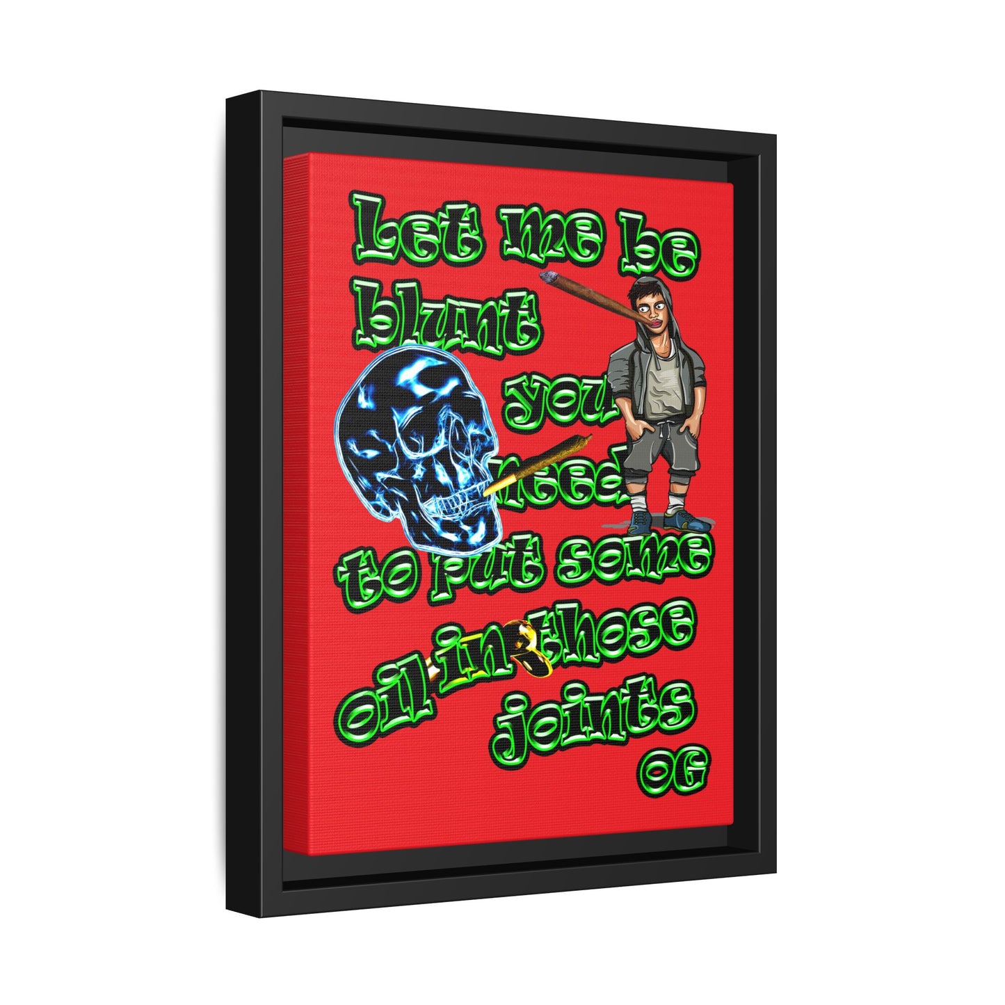 og - framed canvas art (red)