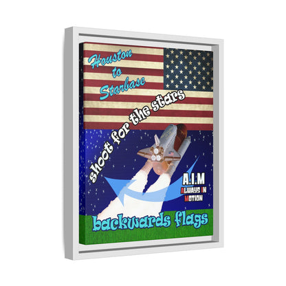 shoot for the stars - framed canvas art ('snoops' background)