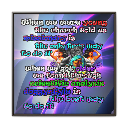 doggystyle - framed canvas art (grey-pink wave)