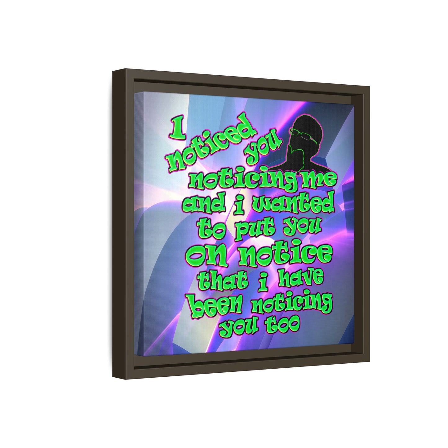noticed you noticing - framed canvas art (grey-pink wave)