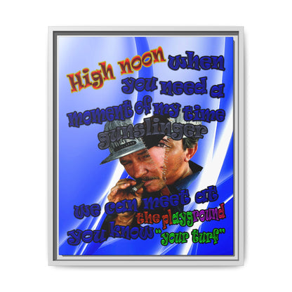 high noon - framed canvas art (blue-white wave)
