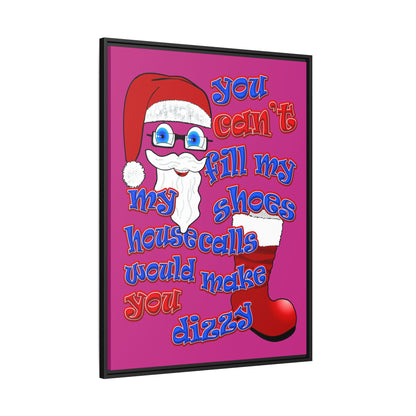 santa's shoes - framed canvas art (pink)