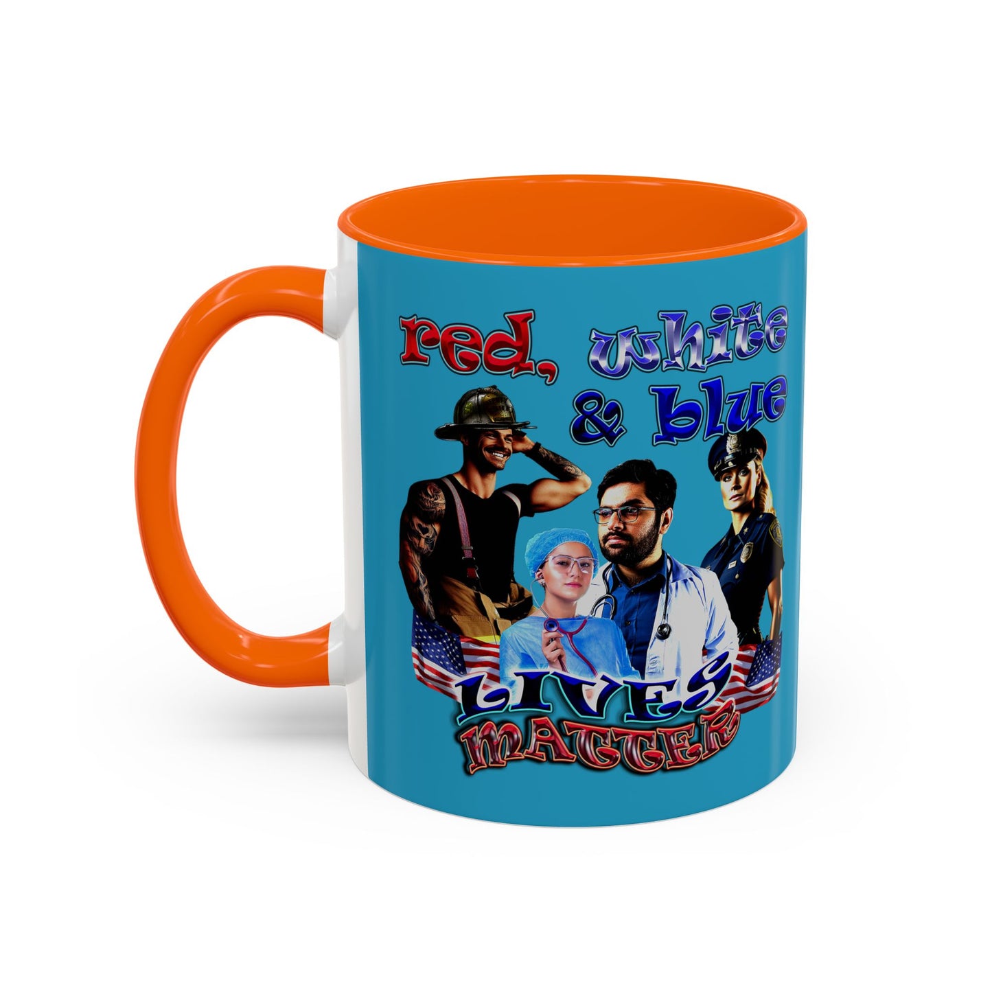 rw&b lives matter - Accent Mug (turquoise)