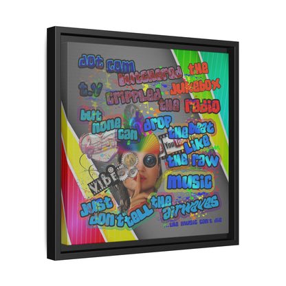 drop the beat - framed canvas art (rainbow split)