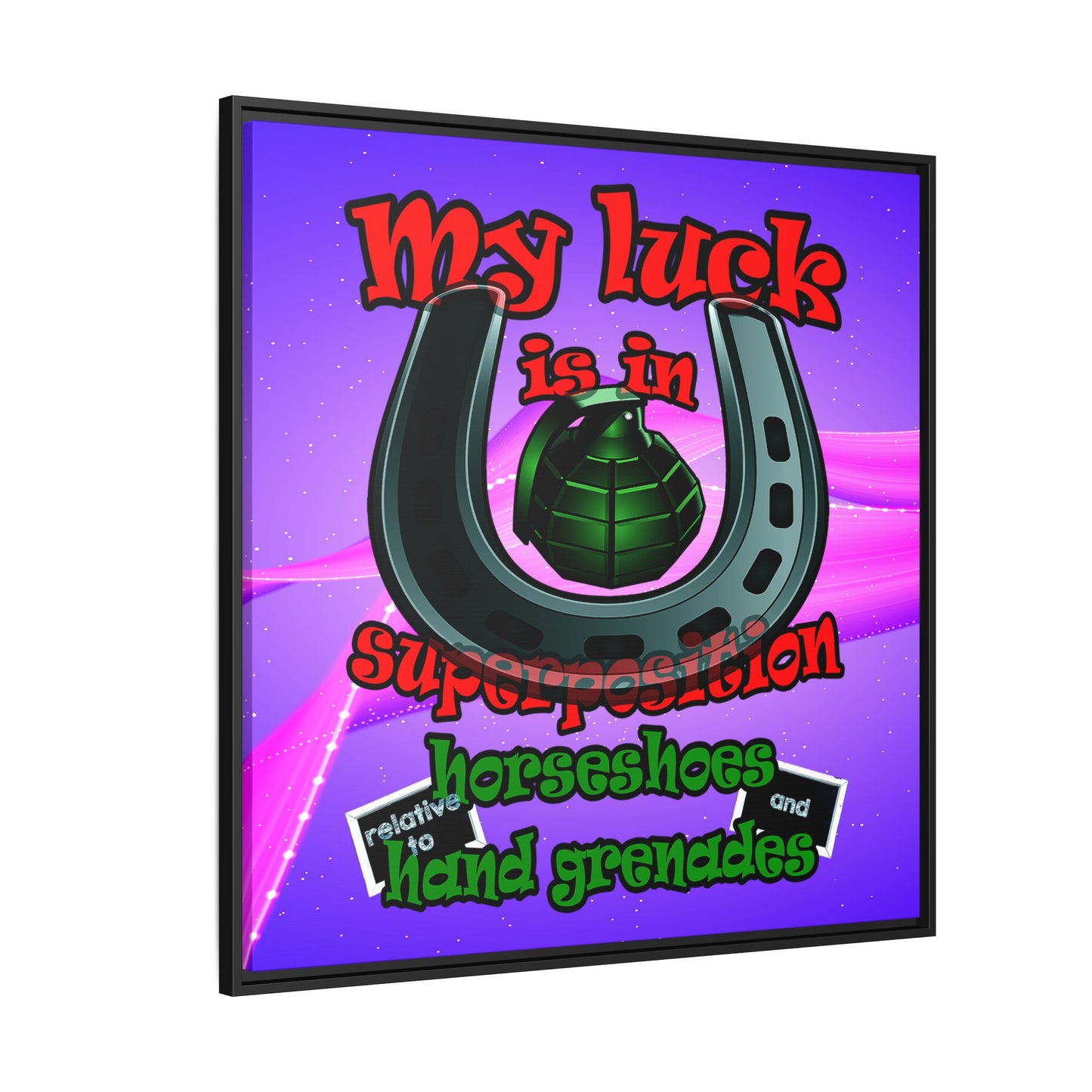 my luck - framed canvas art (purple-pink wave)