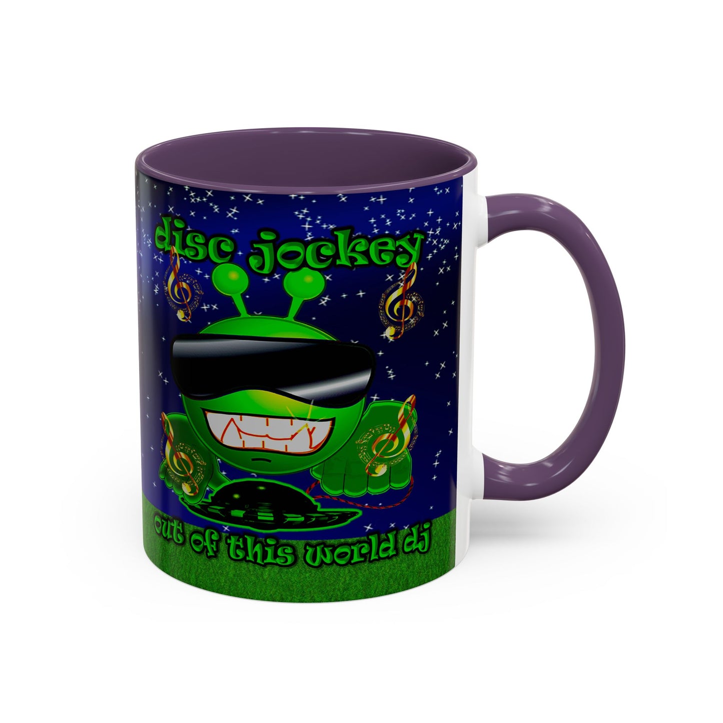 disc jockey - Accent Mug ('snoops' background)