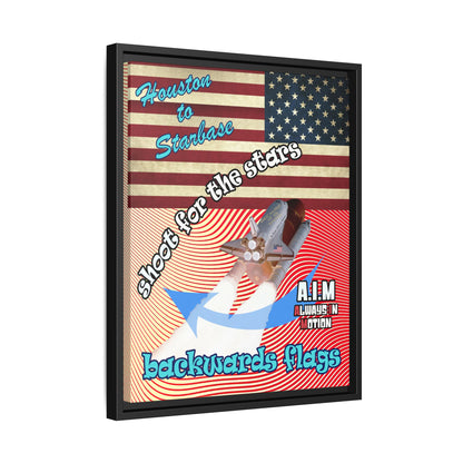 shoot for the stars - framed canvas art (yellow-orange wave)