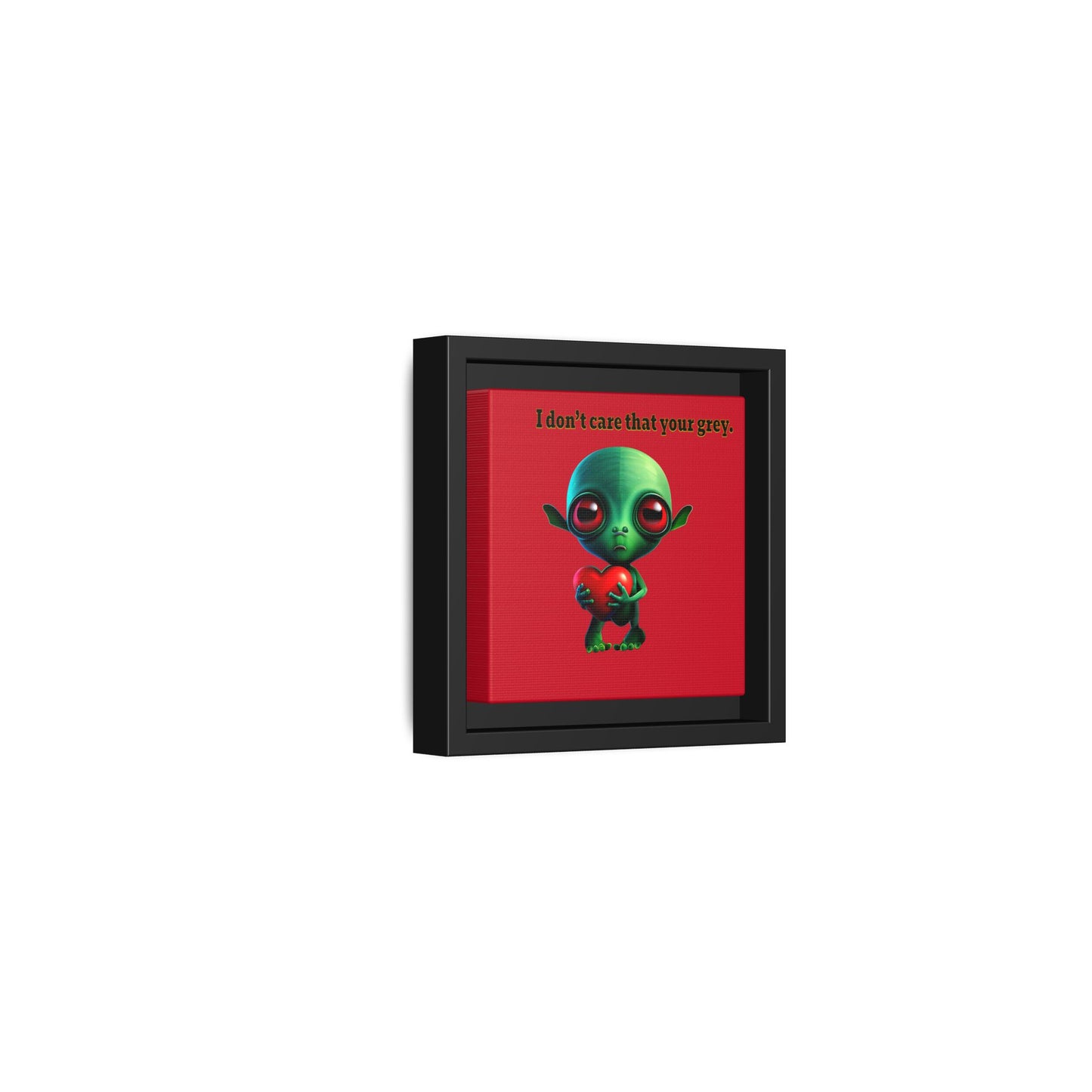 I don't care that your grey - framed canvas art (dark red)