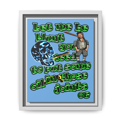 og - framed canvas art (light blue)