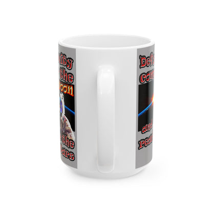 defy conquer reach - White Mug (light grey)