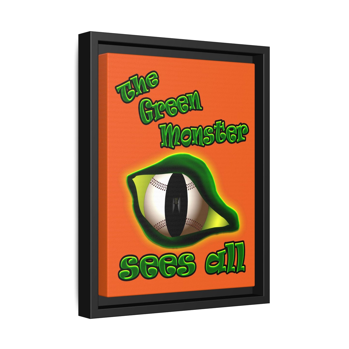 green monster - framed canvas art (orange)