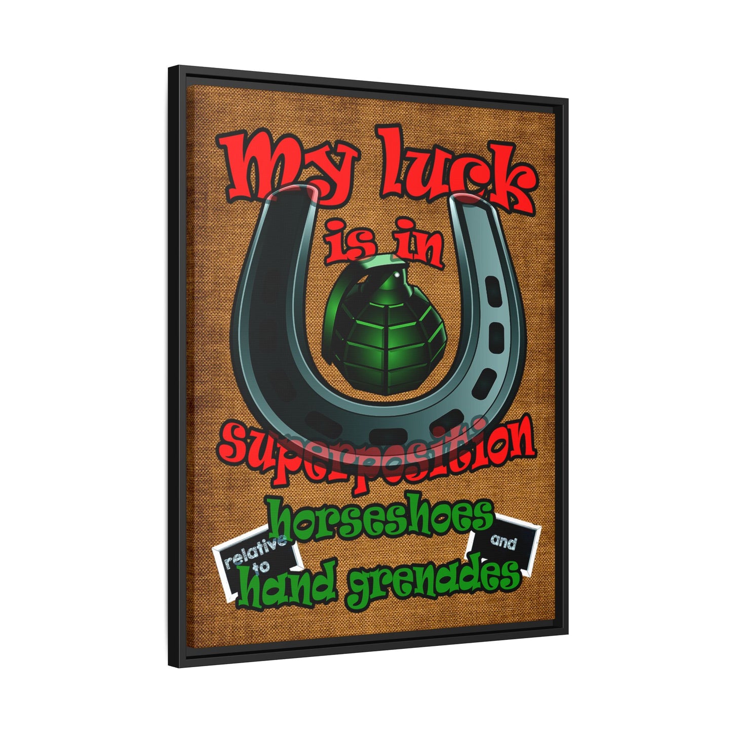 my luck - framed canvas art (brown papyrus)