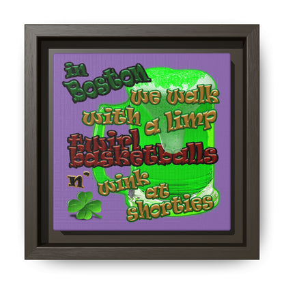 celtics logo - framed canvas art (light purple)