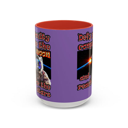 defy conquer reach - Accent Mug (light purple)