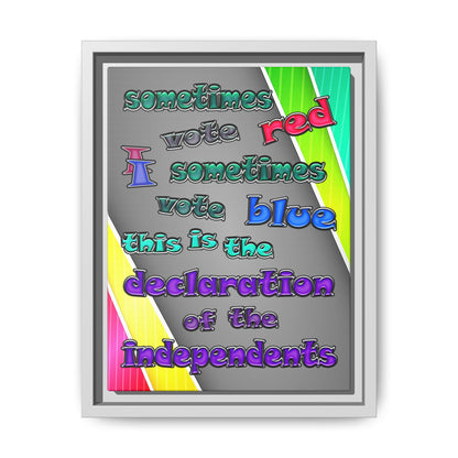 declaration of the independents - framed canvas art (rainbow split)
