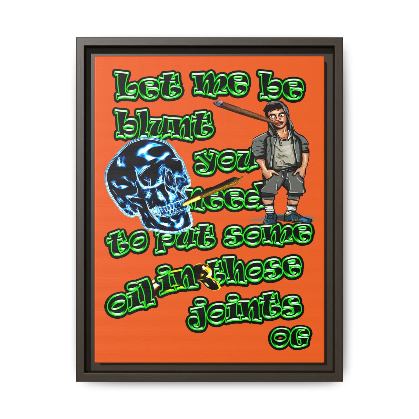 og - framed canvas art (orange)