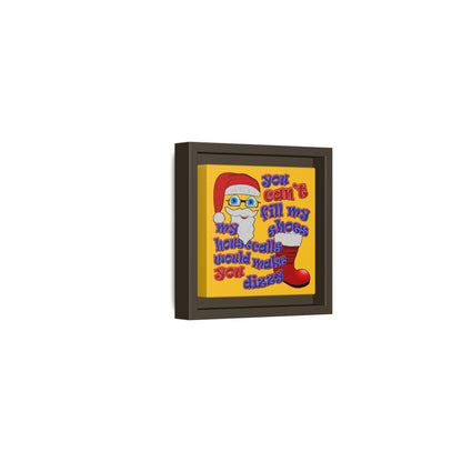 santa's shoes - framed canvas art (yellow)