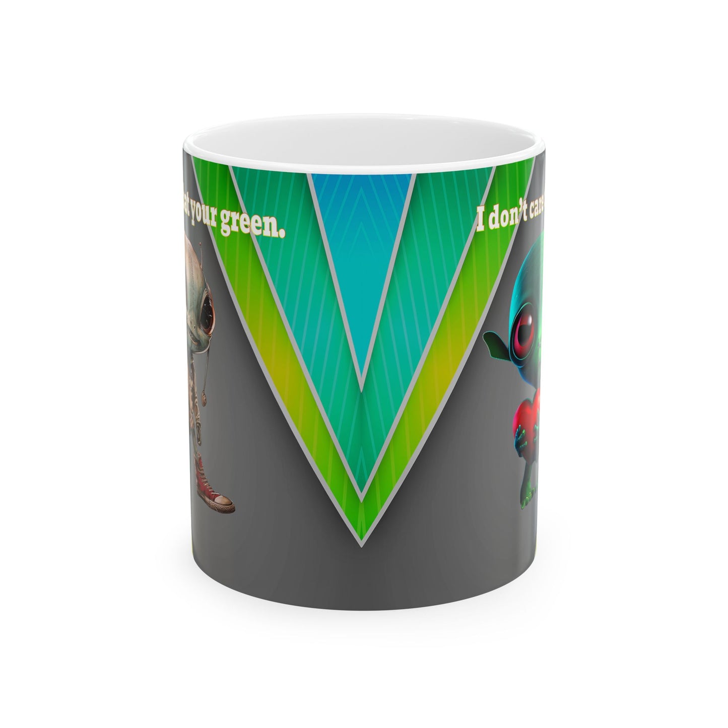 I don't care that your grey - White Mug (rainbow split)