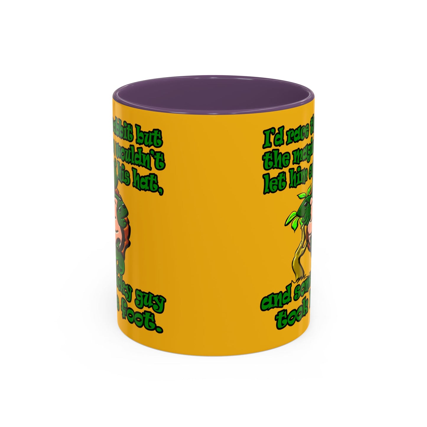 turtle race - Accent Mug (yellow)