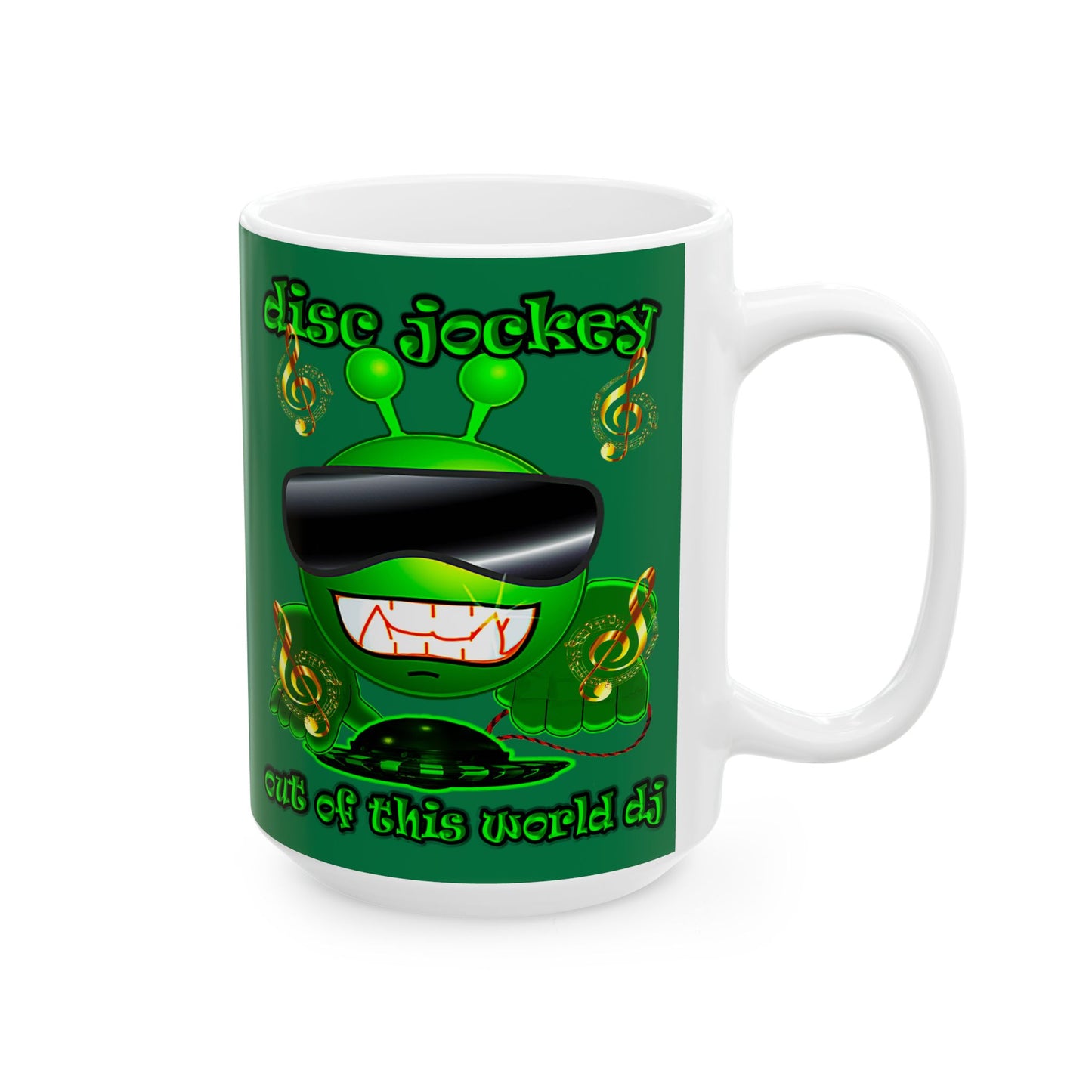 disc jockey - White Mug (dark green)