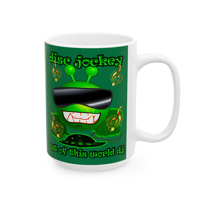disc jockey - White Mug (dark green)