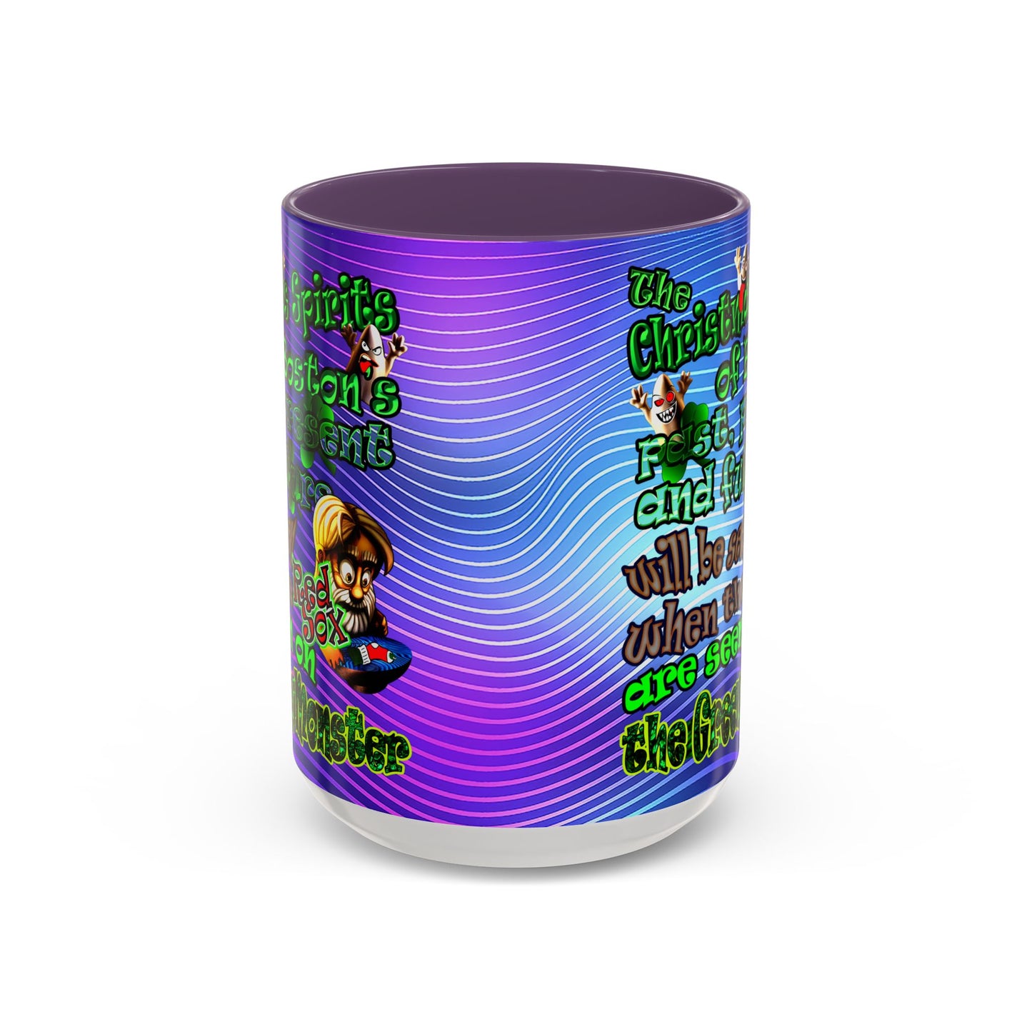 christmas spirits of boston - Accent Mug (purple wave)