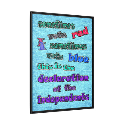 declaration of the independents - framed canvas art (faded blue)