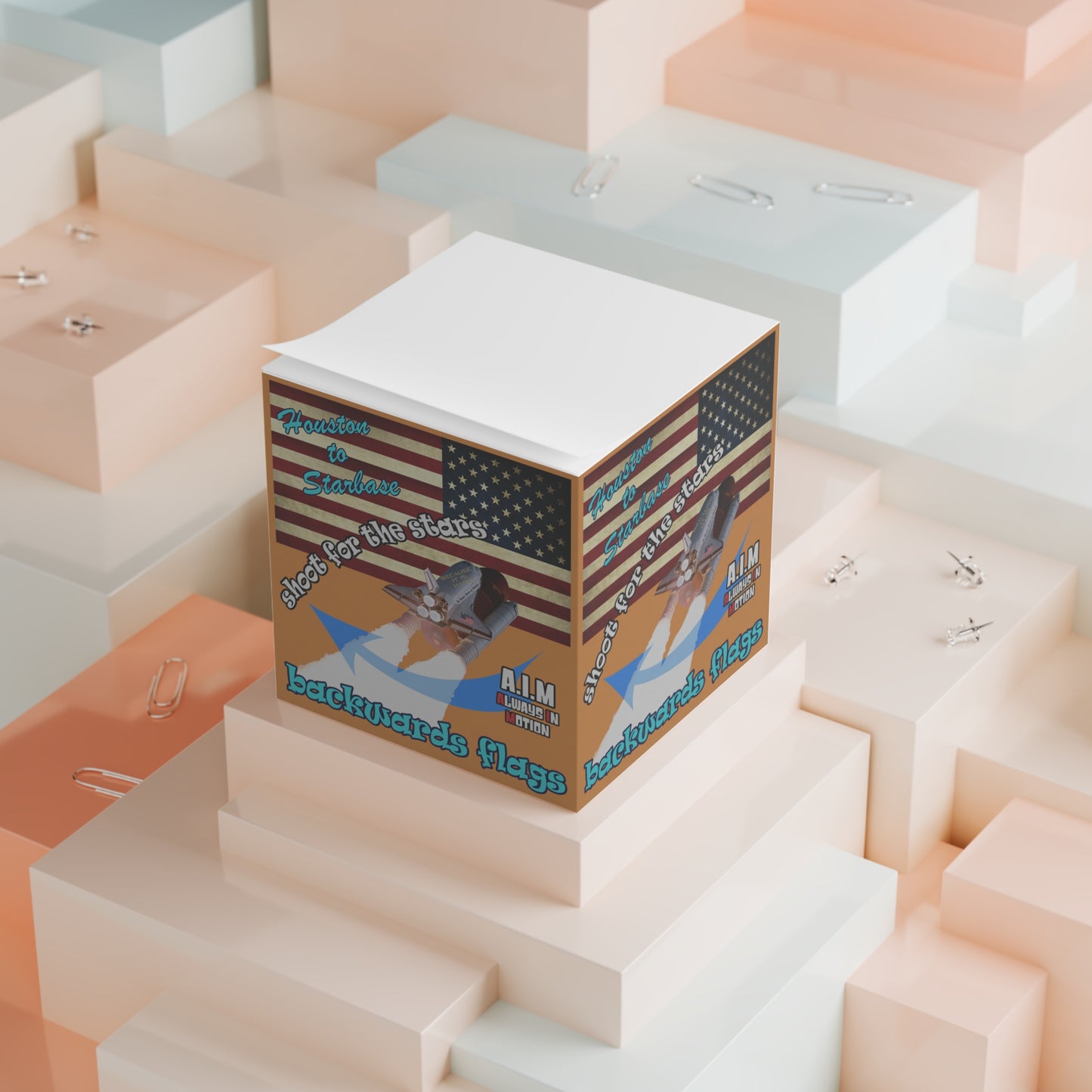 shoot for the stars - note cube (light brown)