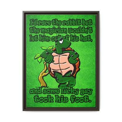 turtle race - framed canvas art (green turf)