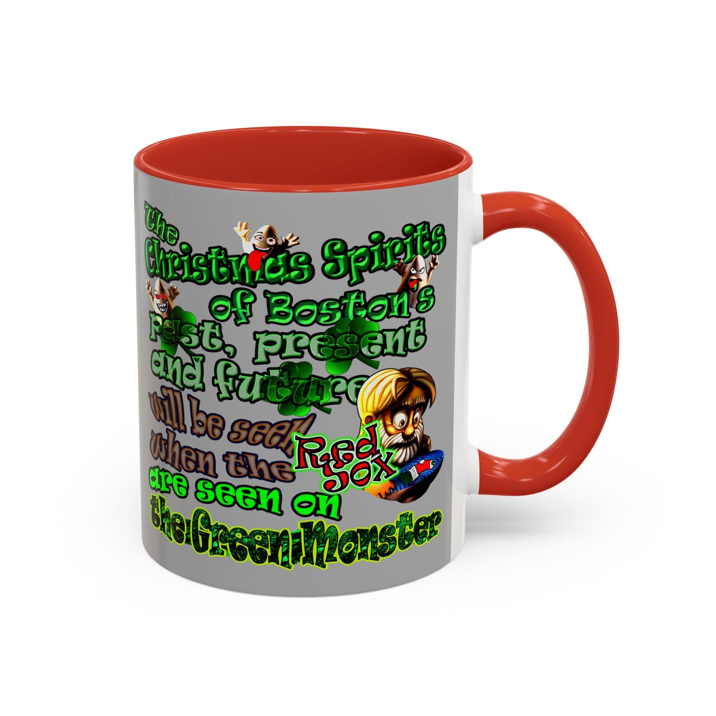 christmas spirits of boston - Accent Mug (light grey)