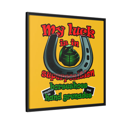 my luck - framed canvas art (yellow)