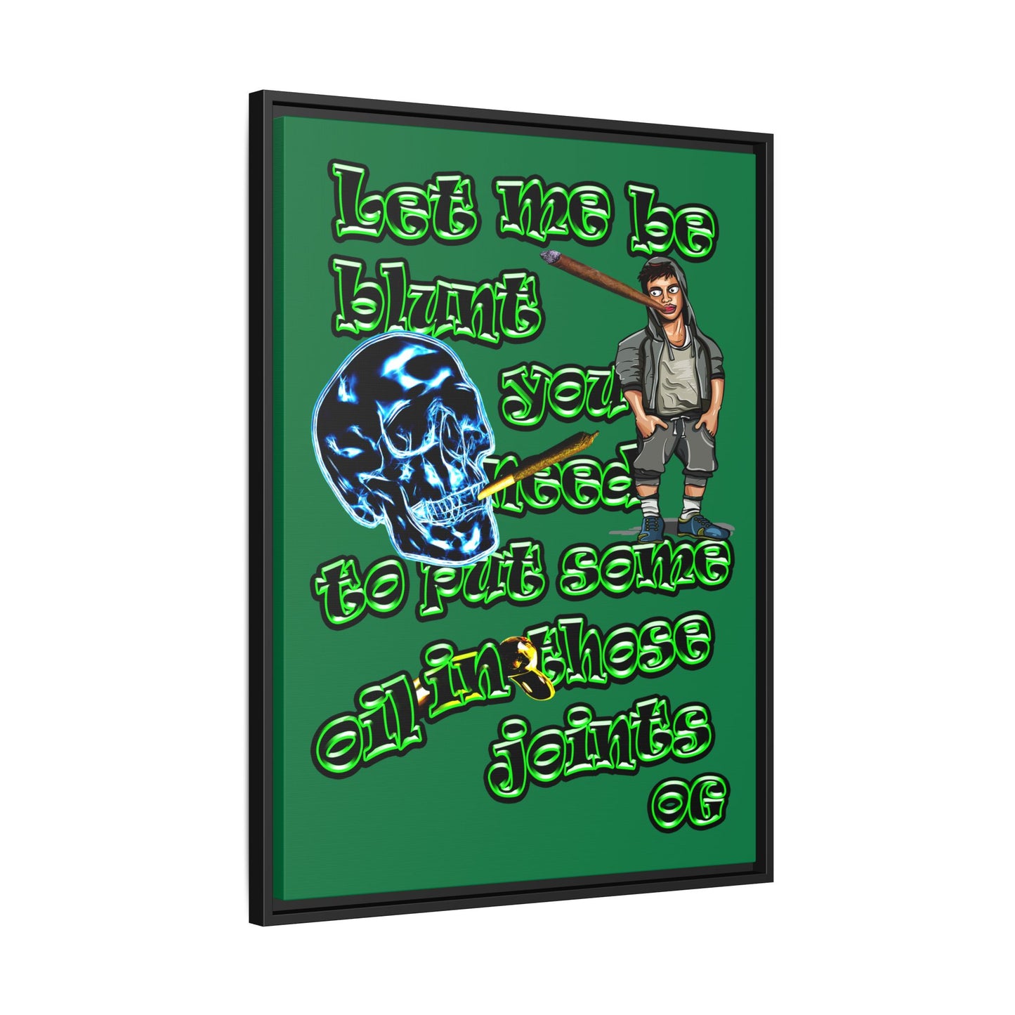 og - framed canvas art (dark green)