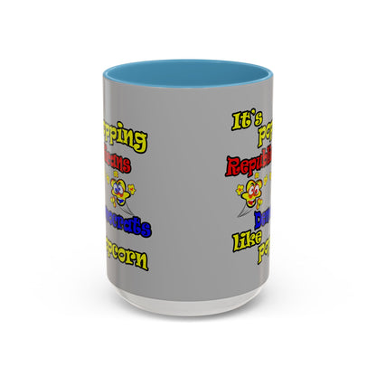 popping like popcorn - Accent Mug (light grey)
