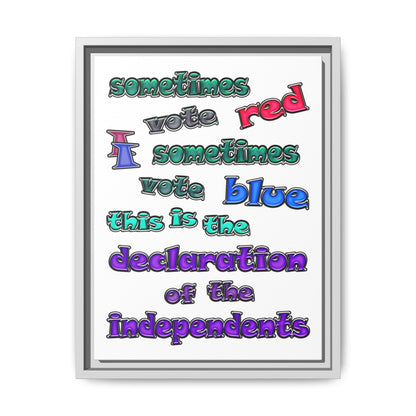 declaration of the independents - framed canvas art (white)