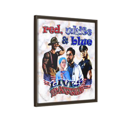 rw&b lives matter - framed canvas art (white marble)