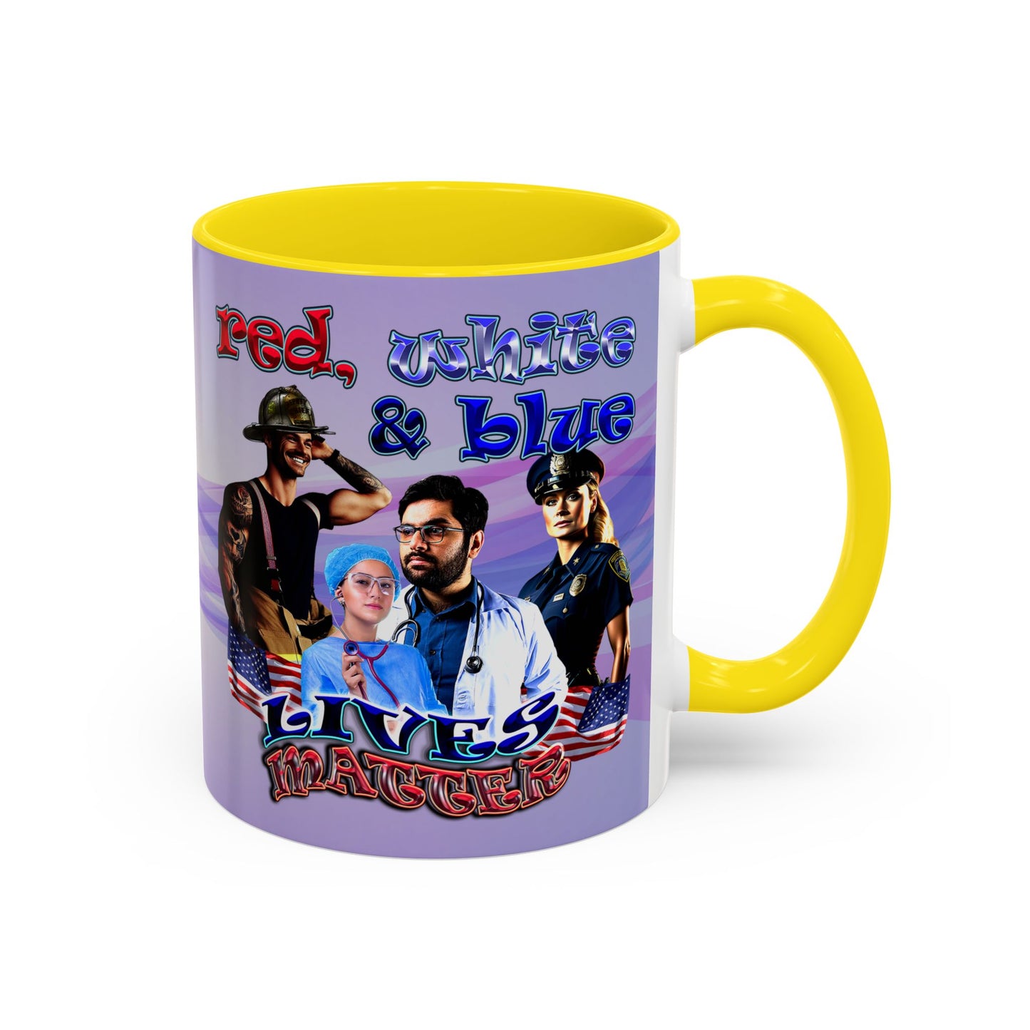 rw&b lives matter - Accent Mug (light blue-pink wave)