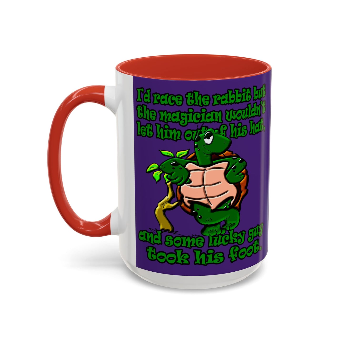turtle race - Accent Mug (purple)