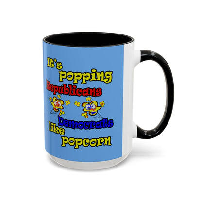 popping like popcorn - Accent Mug (light blue)