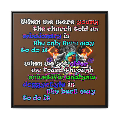 doggystyle - framed canvas art (brown)