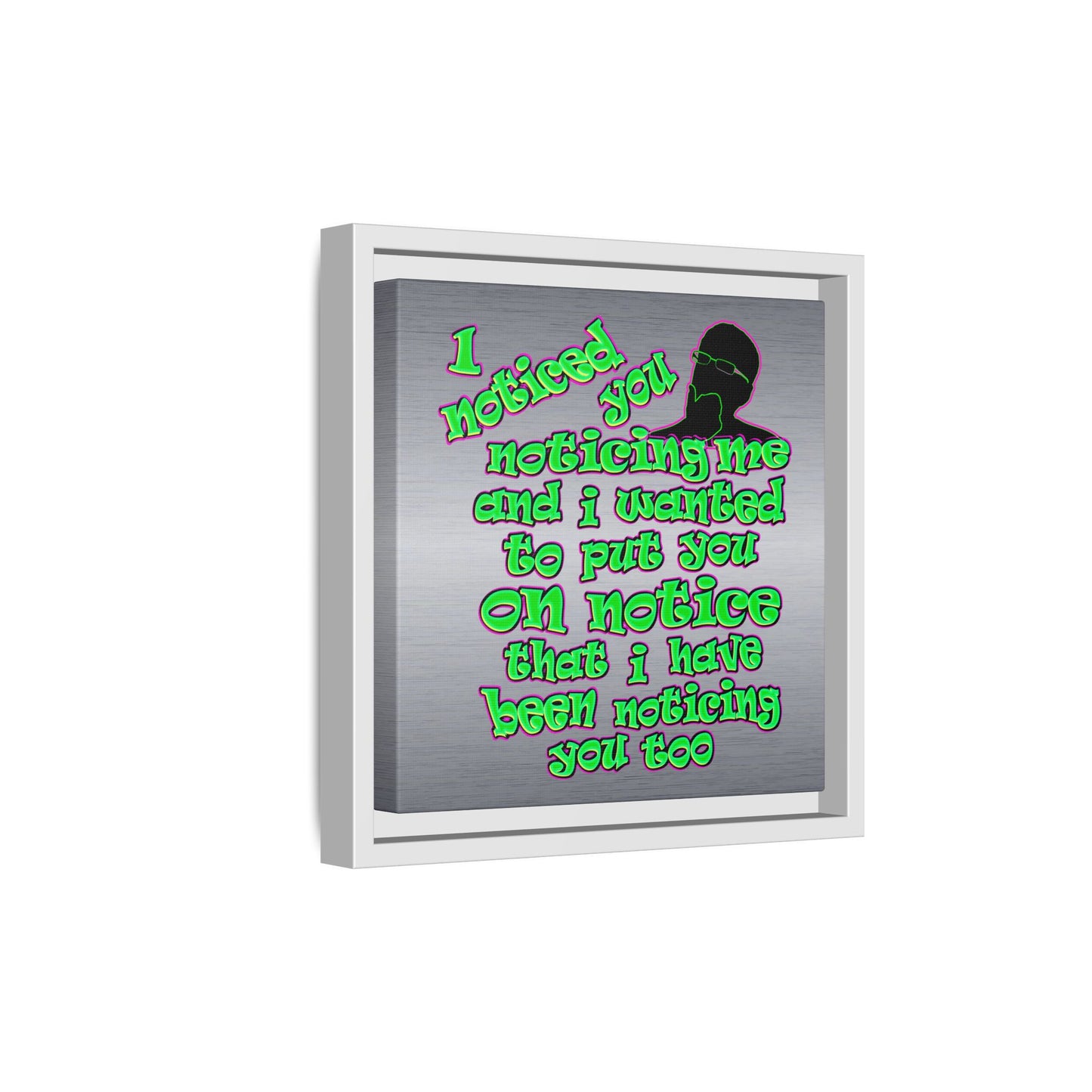noticed you noticing - framed canvas art (brushed nickel)