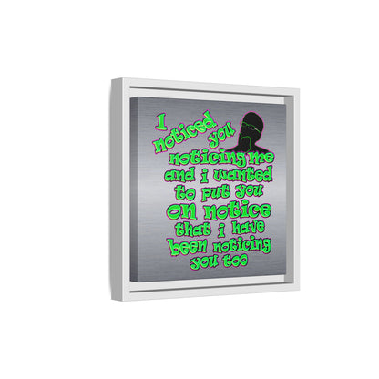 noticed you noticing - framed canvas art (brushed nickel)