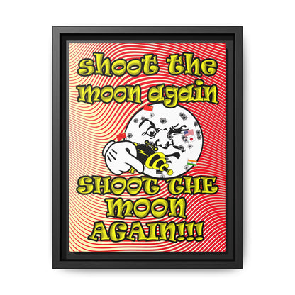 shoot the moon again - framed canvas art (yellow-orange wave)
