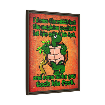 turtle race - framed canvas art (burnt orange)