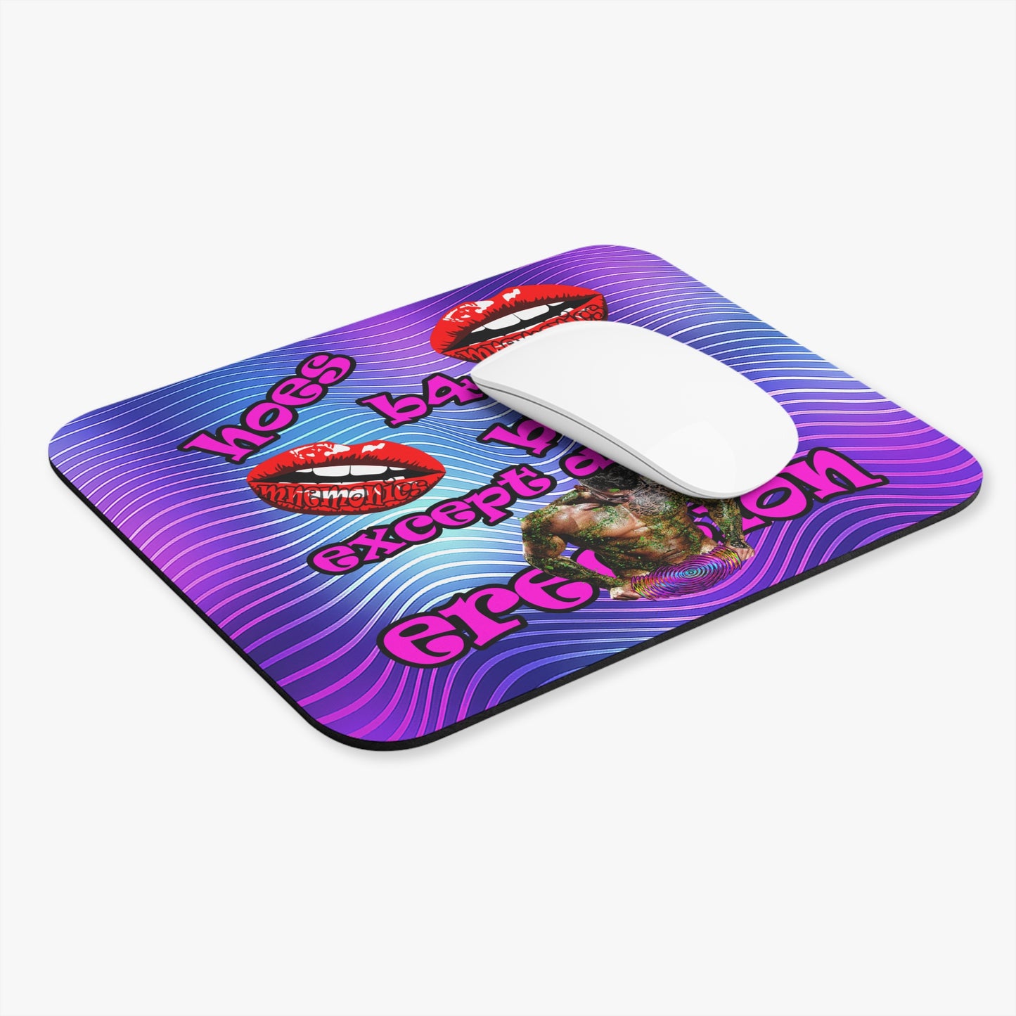 hoes b4 bros - Mouse Pad (Rectangle) (purple wave)