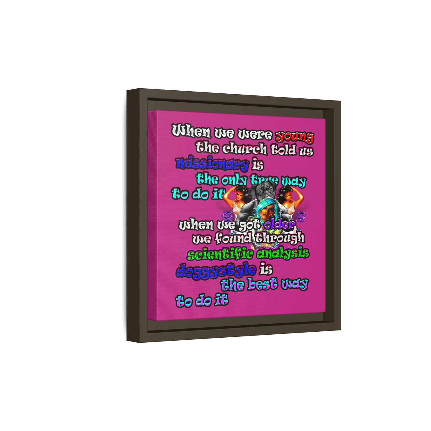 doggystyle - framed canvas art (pink)